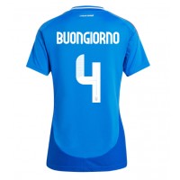 Camiseta Italia Alessandro Buongiorno #4 Primera Equipación Replica Eurocopa 2024 para mujer mangas cortas